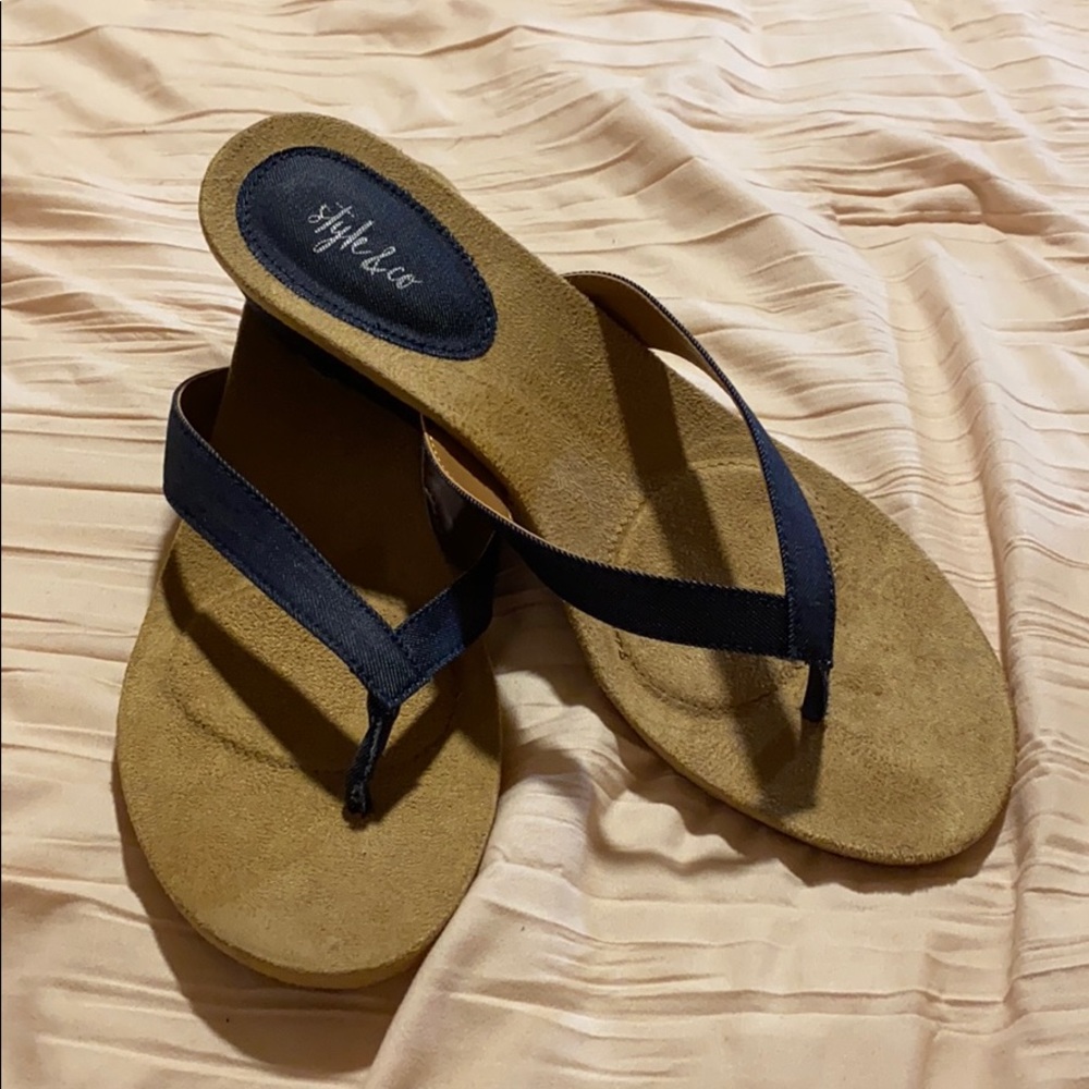 Style & Co Low Wedge Indigo Sandals